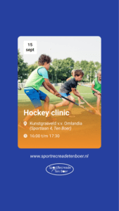 Hockey clinic Sportrecreade Ten Boer social share banner