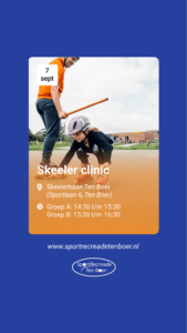 Skeeler clinic Sportrecreade Ten Boer social share banner